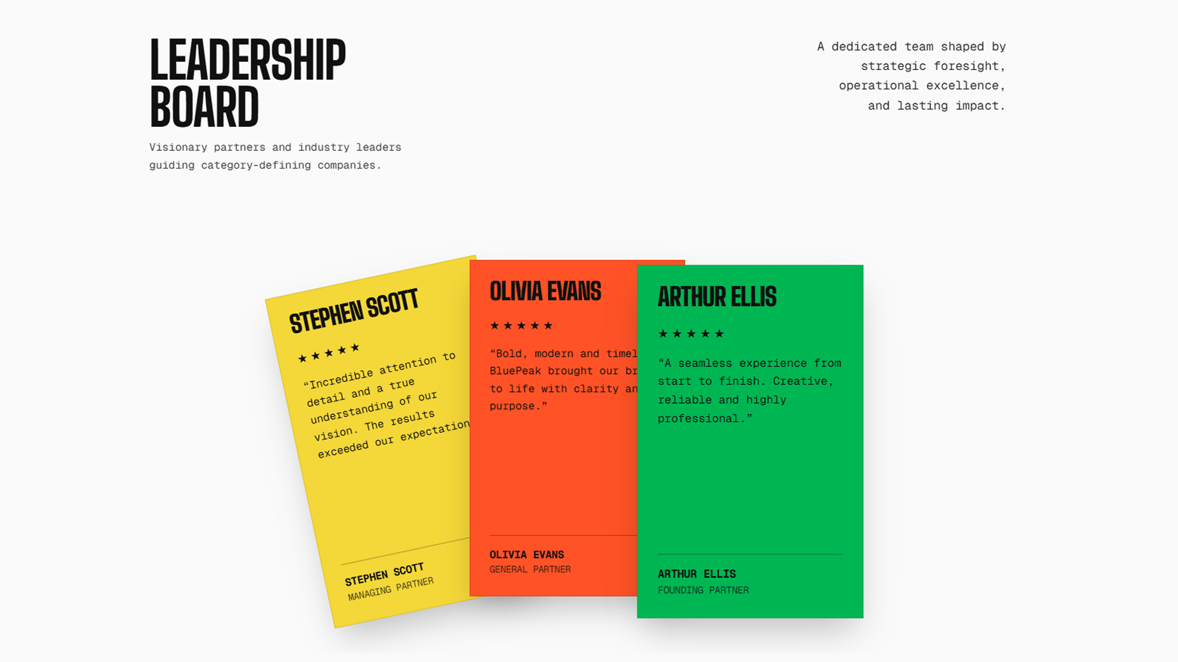 Leadership Board - BluePeak