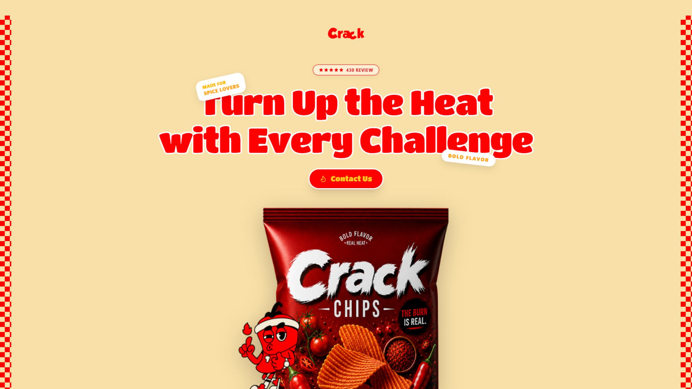 Snacks Ecommerce header - Crack