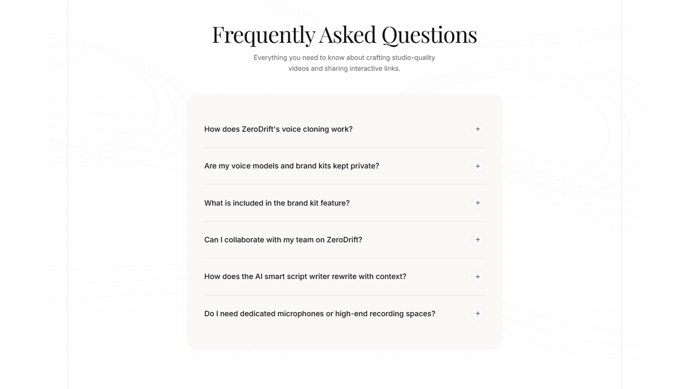 FAQ ZeroDrift