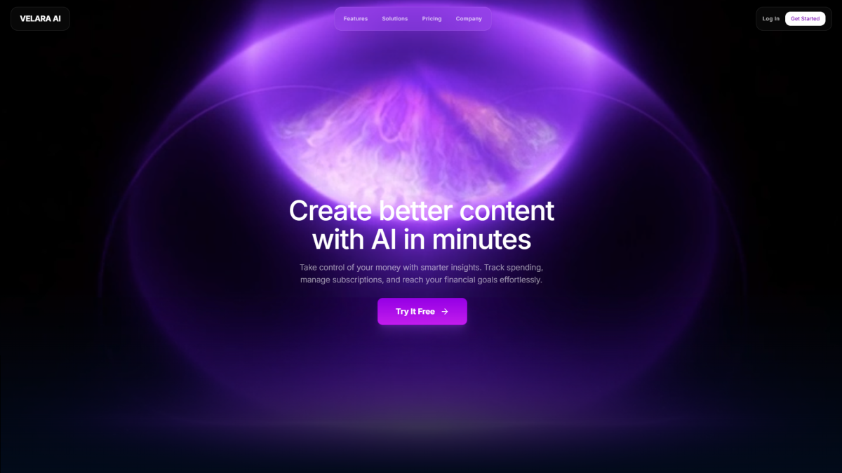 AI Content Generator Hero Velara