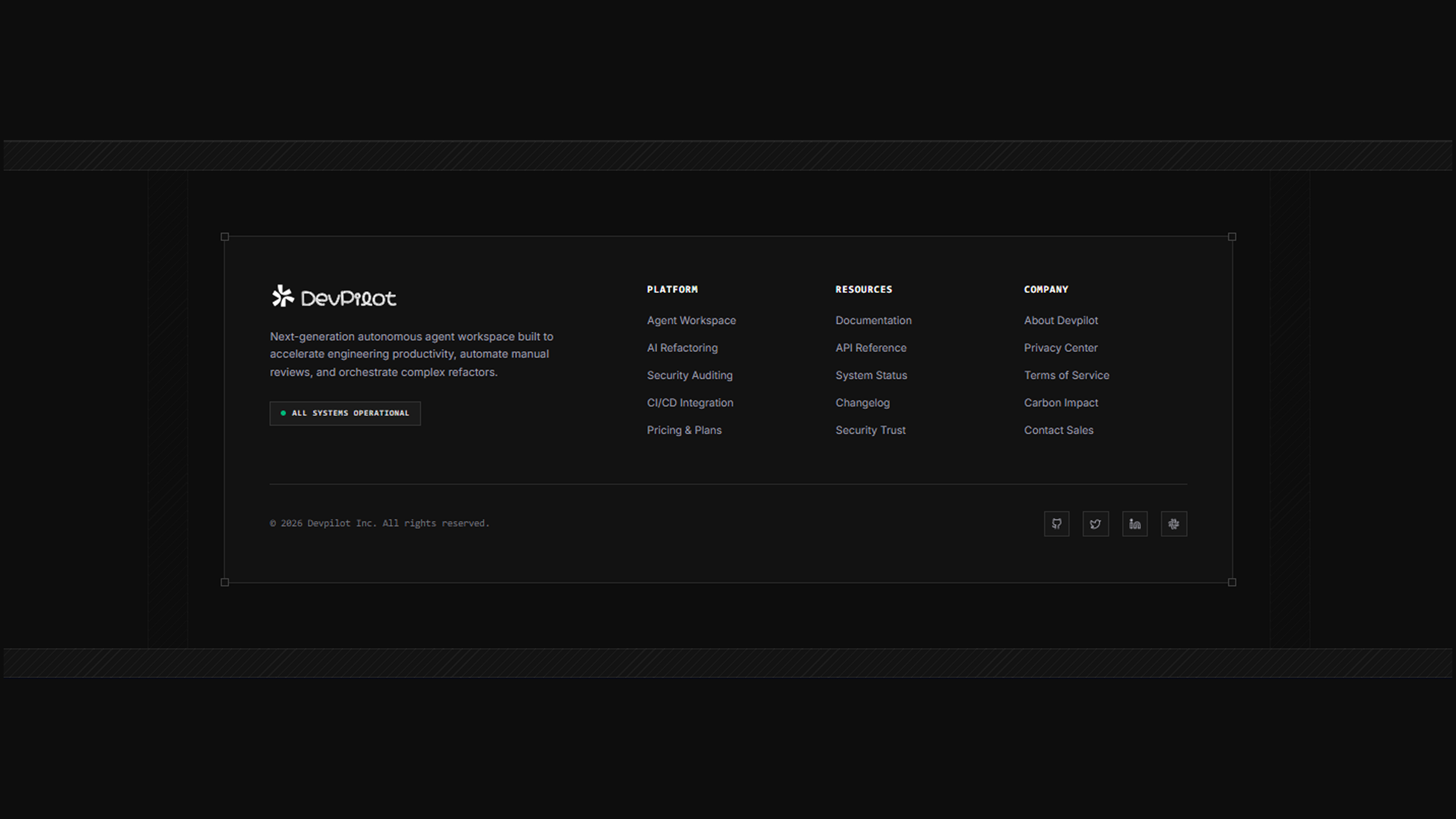 Footer DevPilot