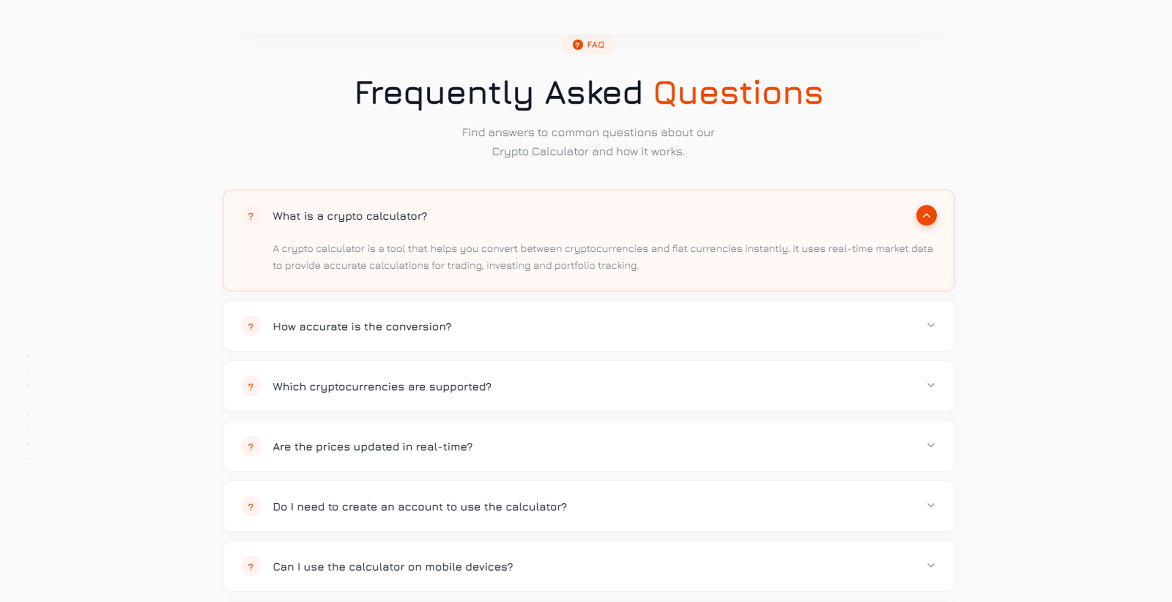 FAQ - CryptoCalc