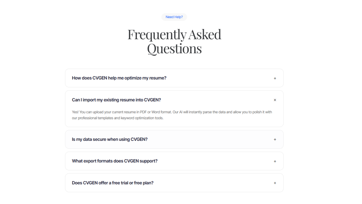 FAQ CVGEN