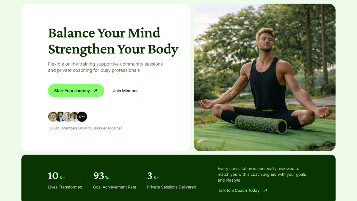 Online Mindfulness Sessions Landing Page - Solra