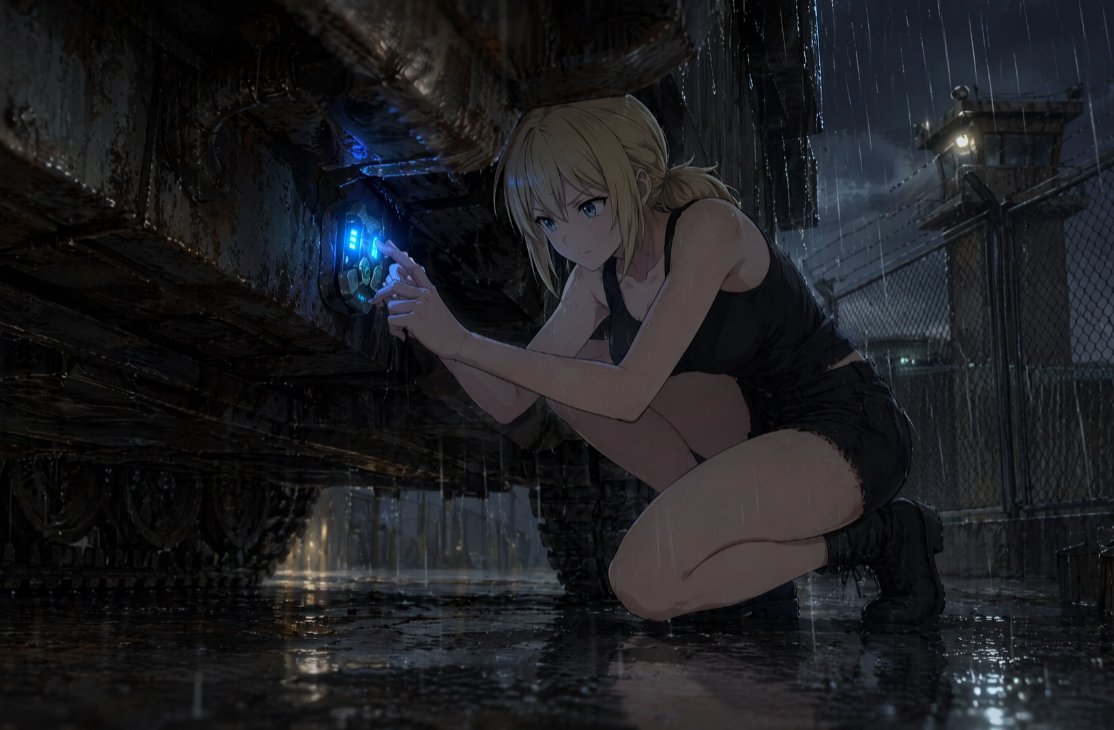 女性动漫插画雨暗黑忧郁