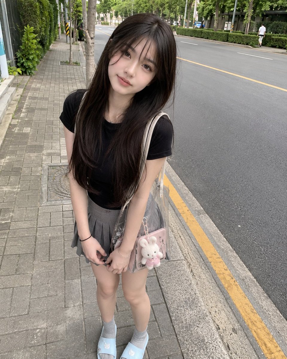女孩写实街头可爱