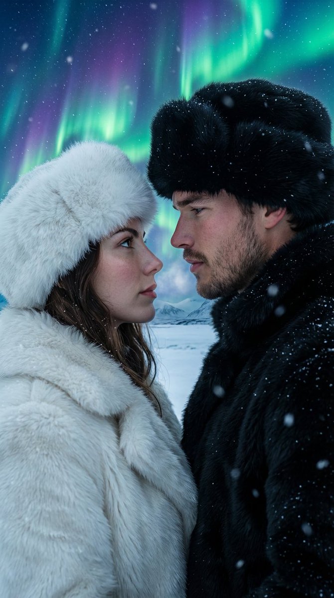 Aurora Borealis Couple Portrait with Identity Preservation