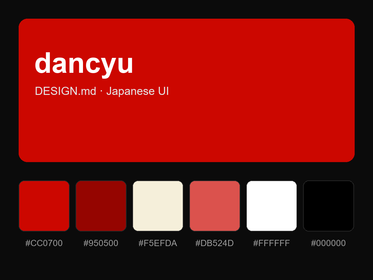 dancyu Style Design System (DESIGN.md, Japanese UI)