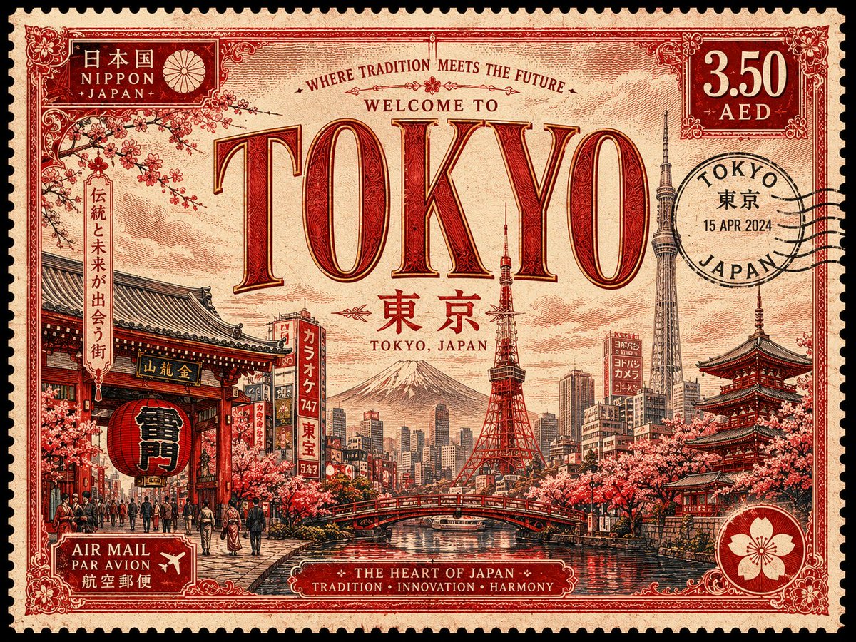 Vintage Travel Postage Stamp