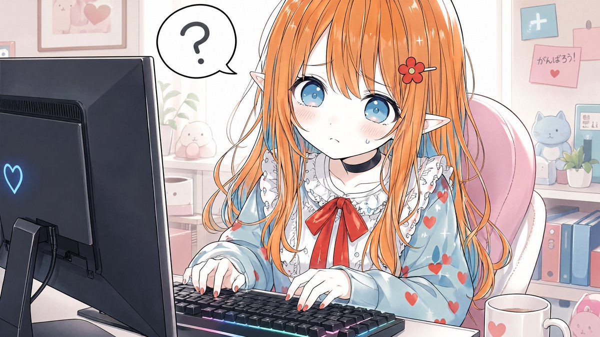 少女动漫插画卧室可爱