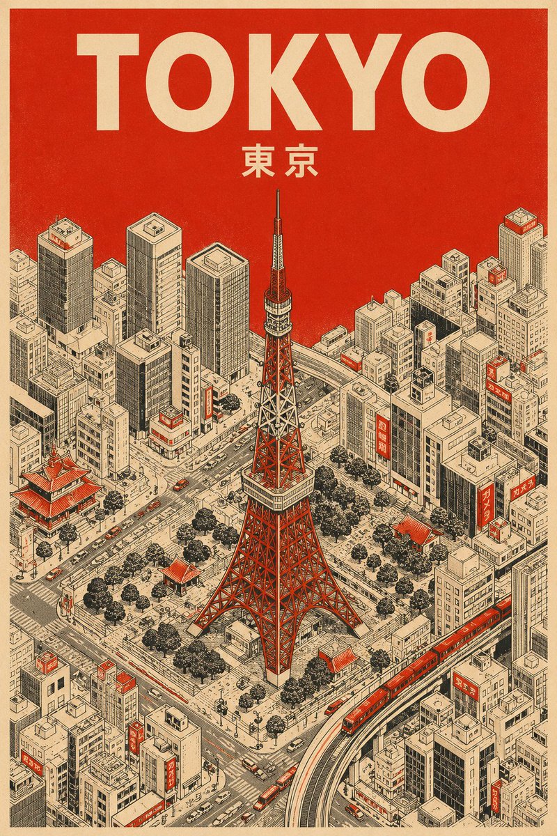 鸟等距海报城市