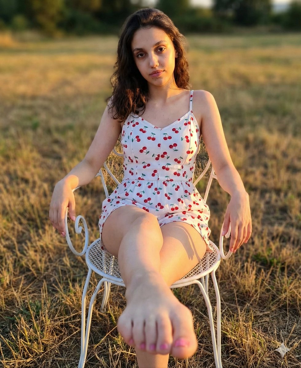 Golden Hour Romper and Bare Foot Prompt