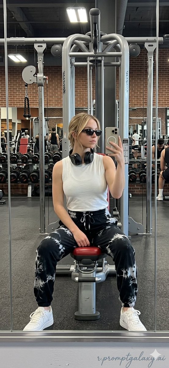 Realistic Gym Mirror Selfie