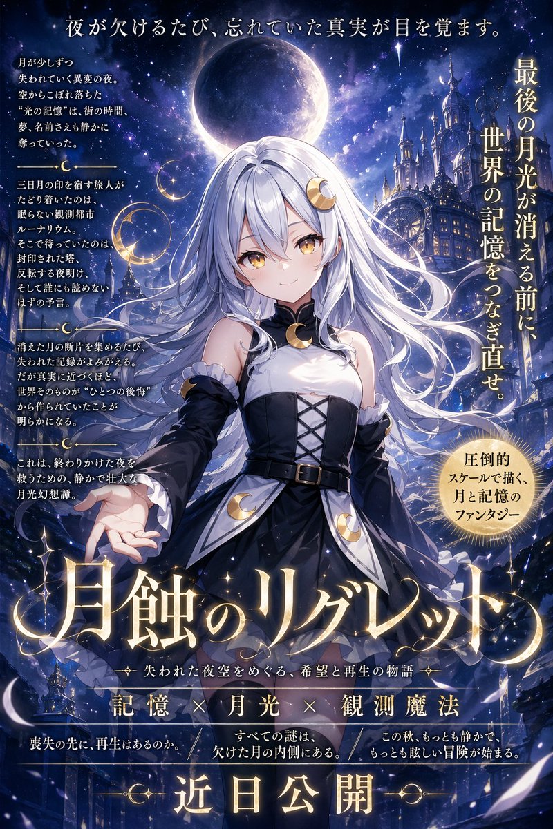 少女动漫海报星空冷调优雅
