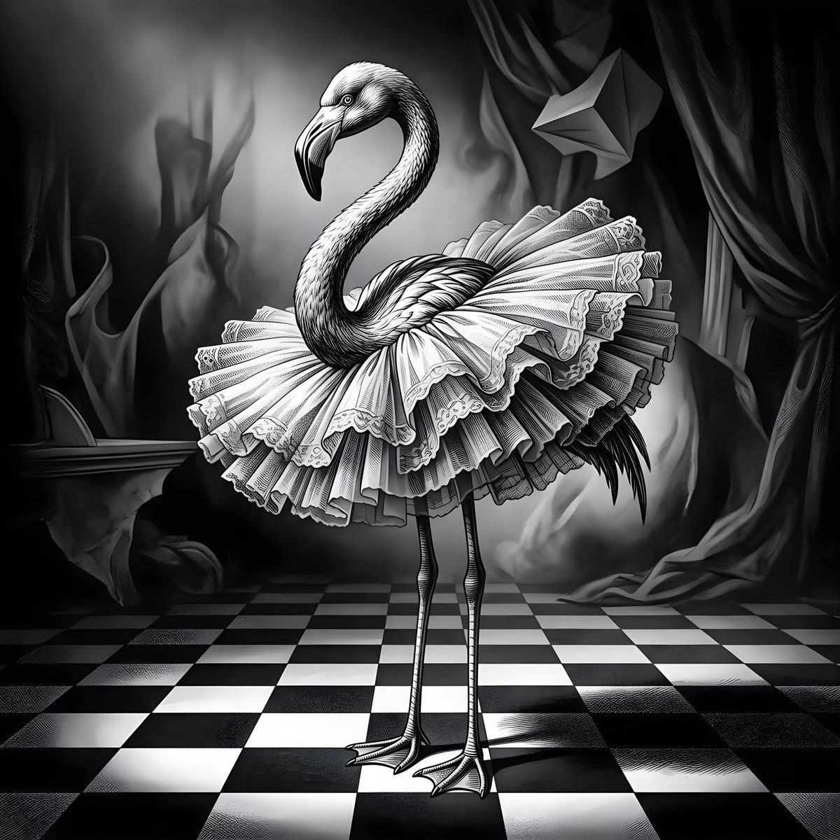 Surreal Flamingo in Tutu