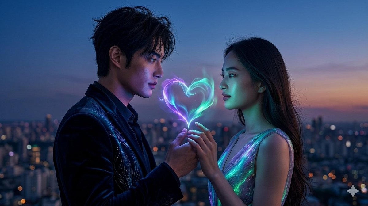 Cinematic Aurora Heart Lovers Photography