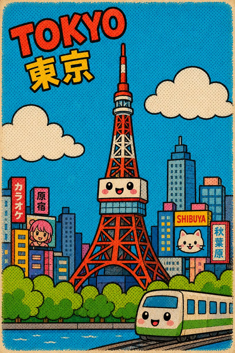建筑海报漫画城市可爱
