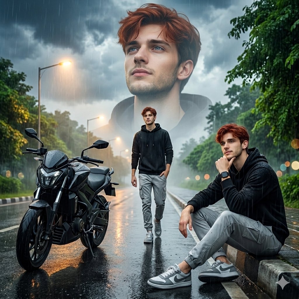 Cinematic Rainy Day Portrait Collage