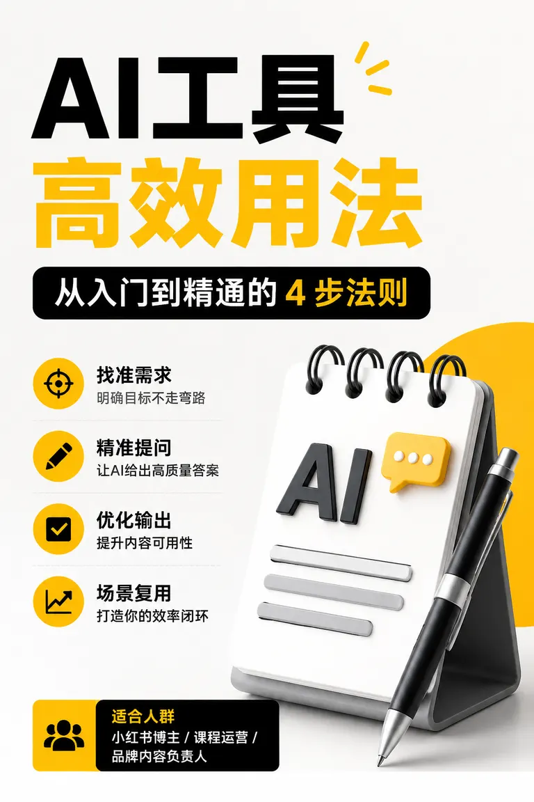 小红书封面视觉导演 · 方法论封面 AI 工具教程笔记首图