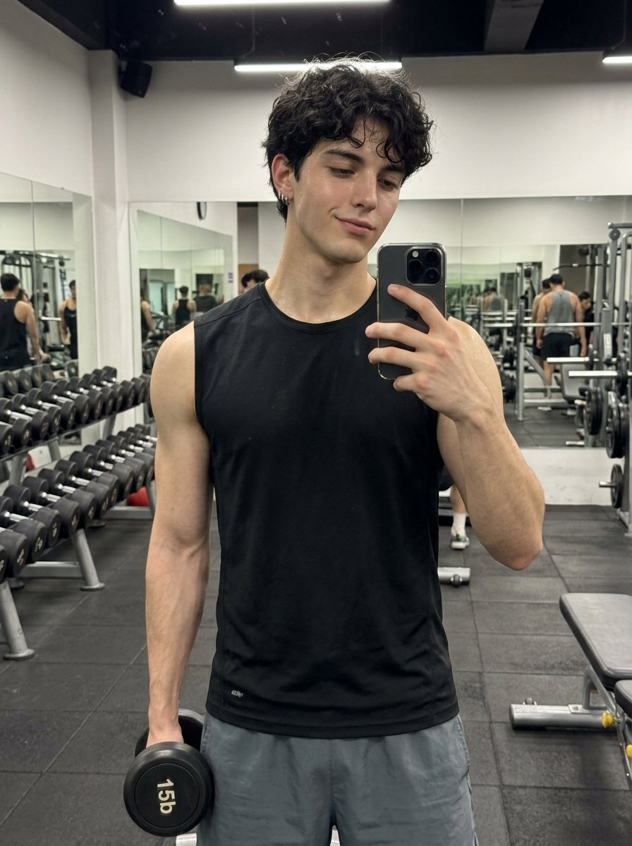 Hyper-Realistic Gym Mirror Selfie