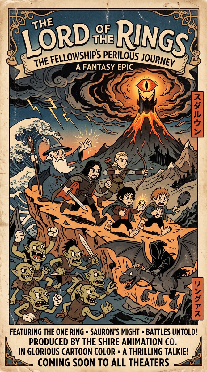 Ukiyo-e Style Movie Poster