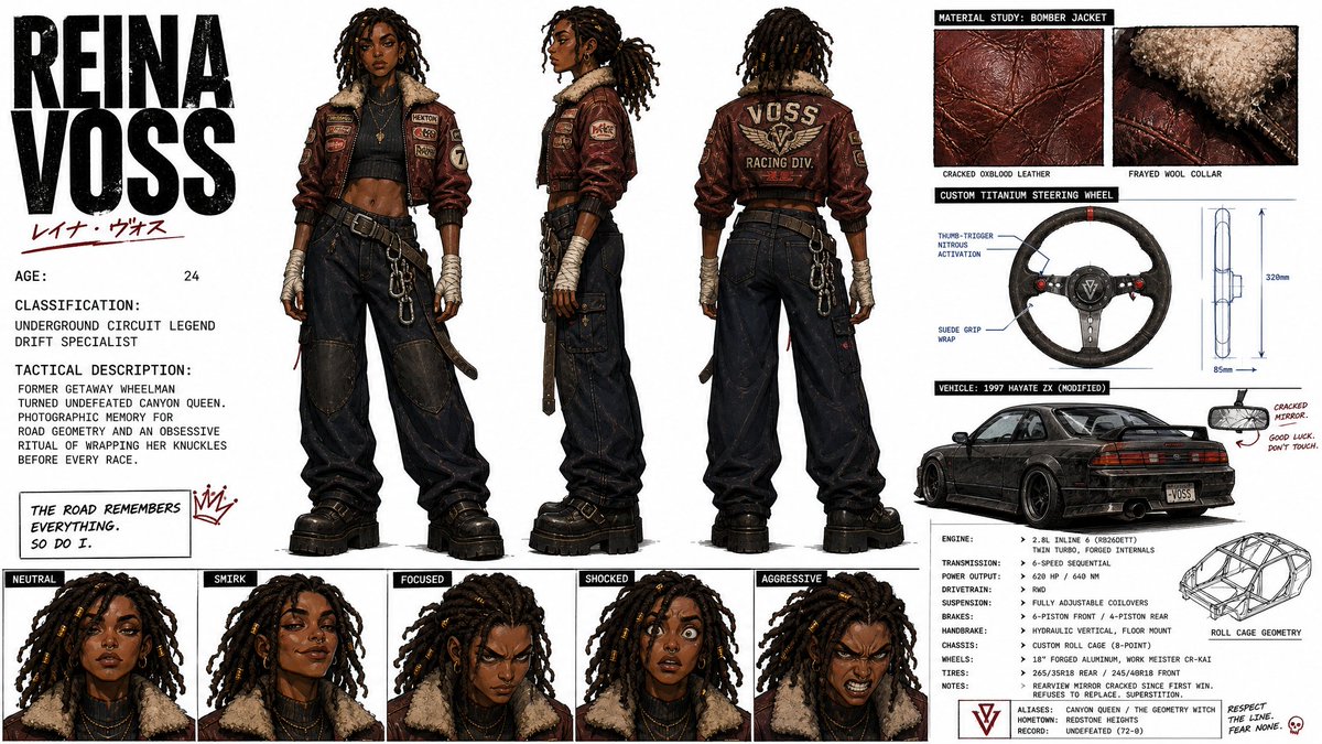 Racer Character Model Sheet