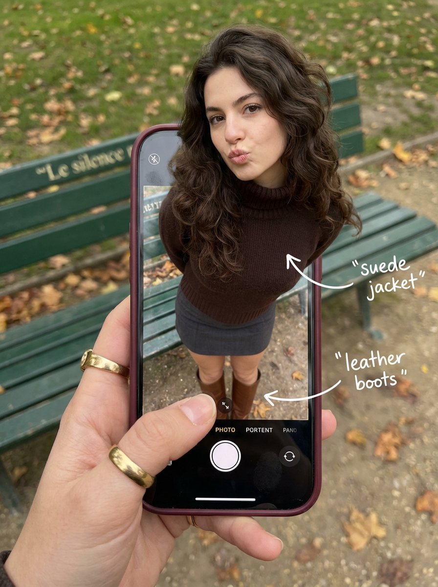 Outfit Pop-Out Phone Illusion Portrait
