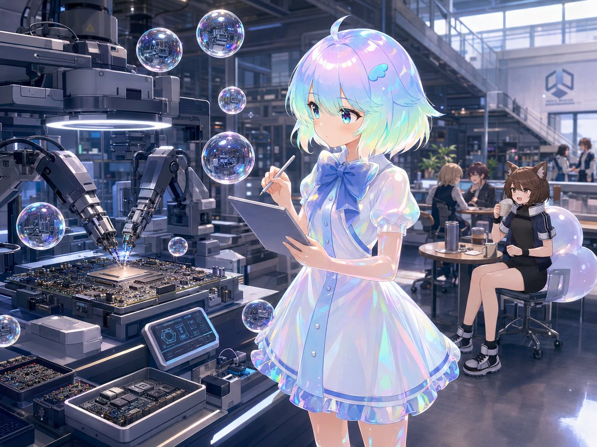少女动漫插画未来冷调可爱