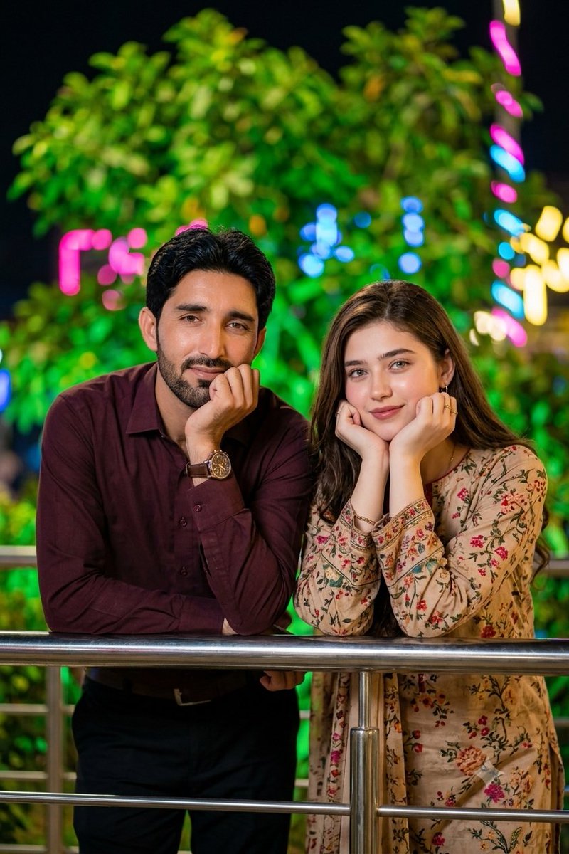 Neon Bokeh Romantic Night Portrait