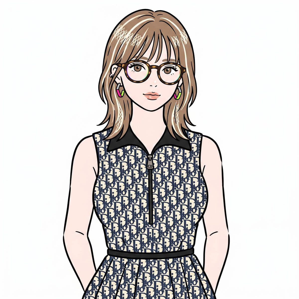 Stylish Minimalist Anime Portrait