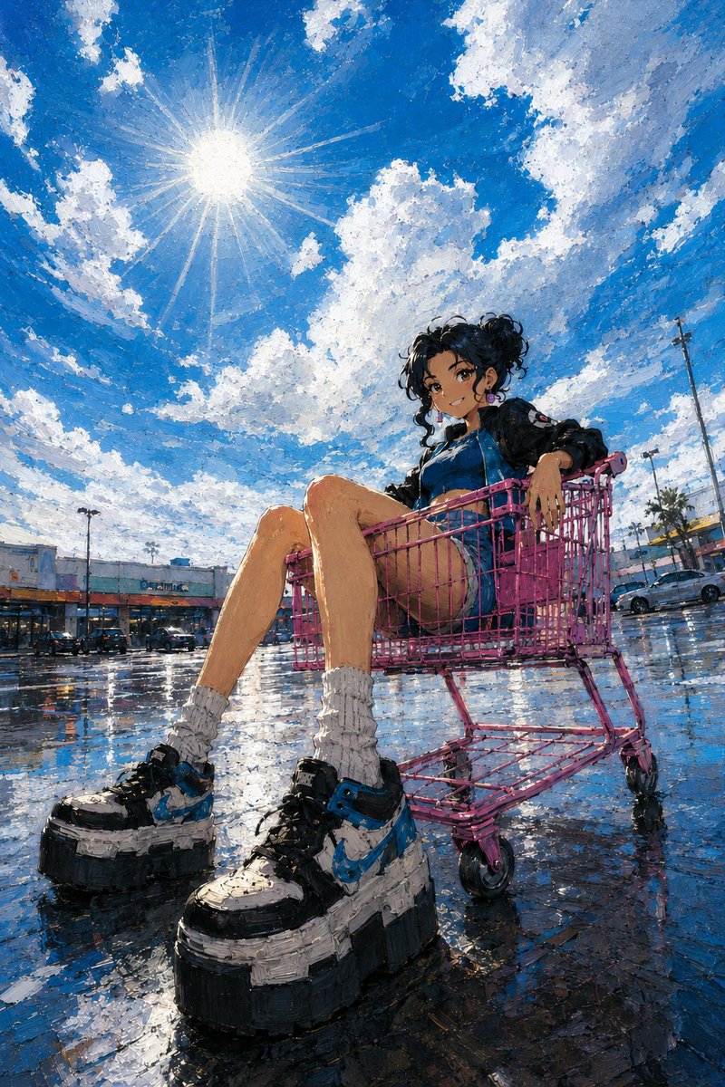 女孩油画动漫