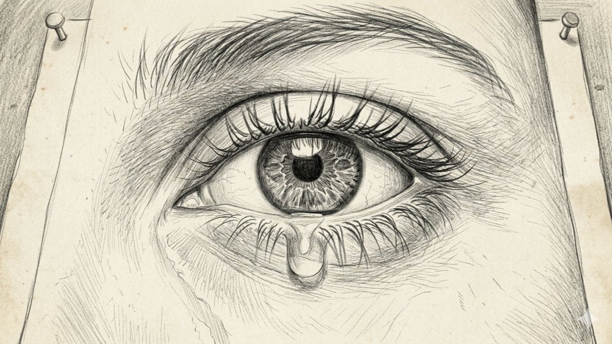Sorrowful Eye Pencil Sketch