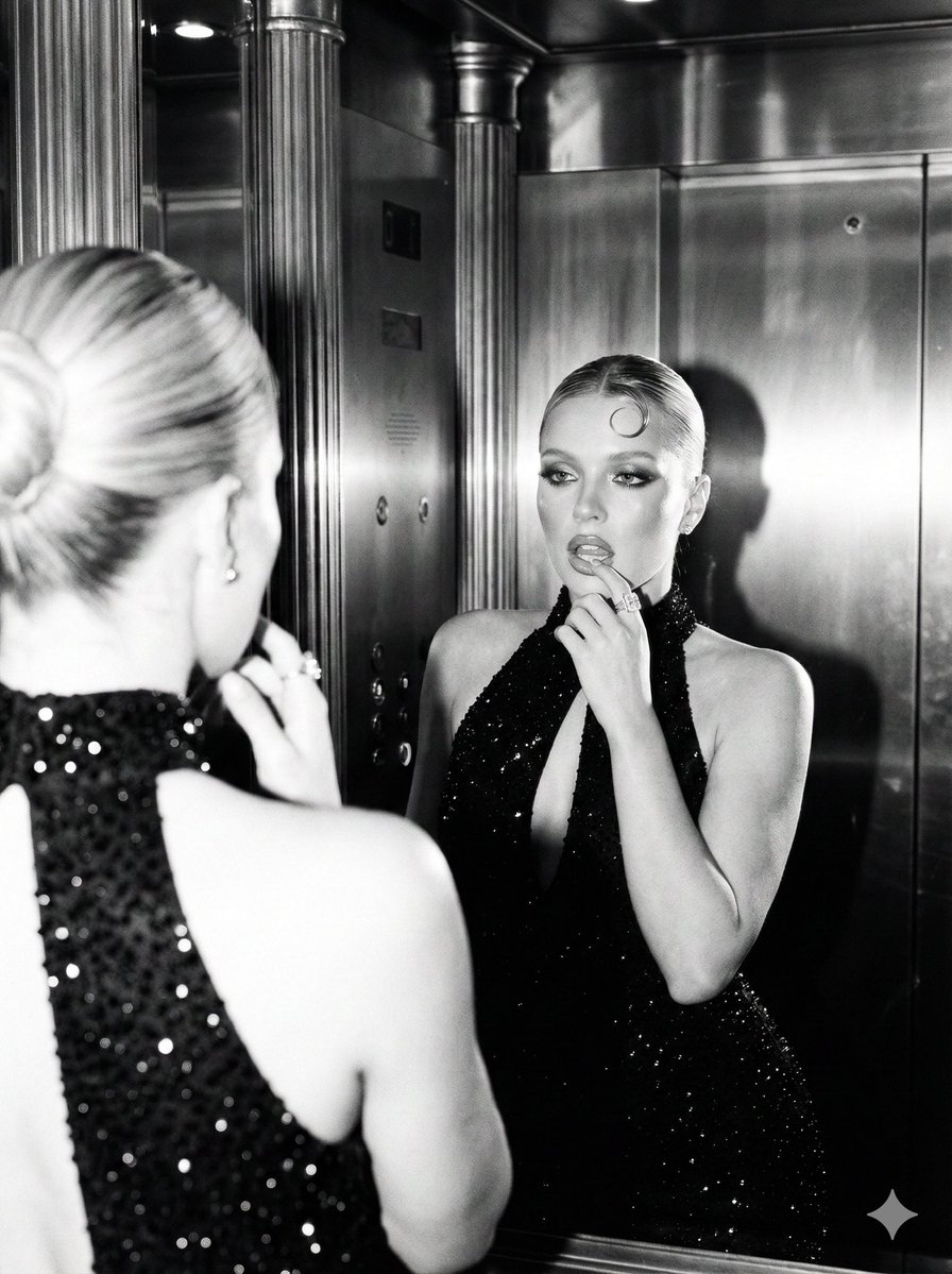 Black and White Glamour Photography Prompt for Nano Banana Pro