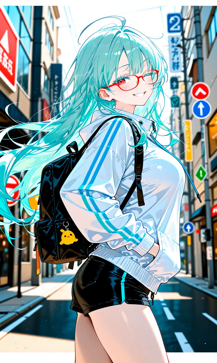 少女动漫插画街头城市