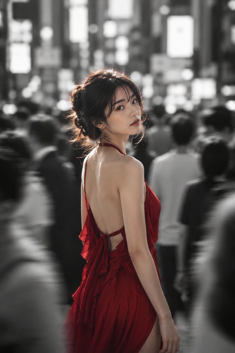 女性写实Logo夜景街头优雅