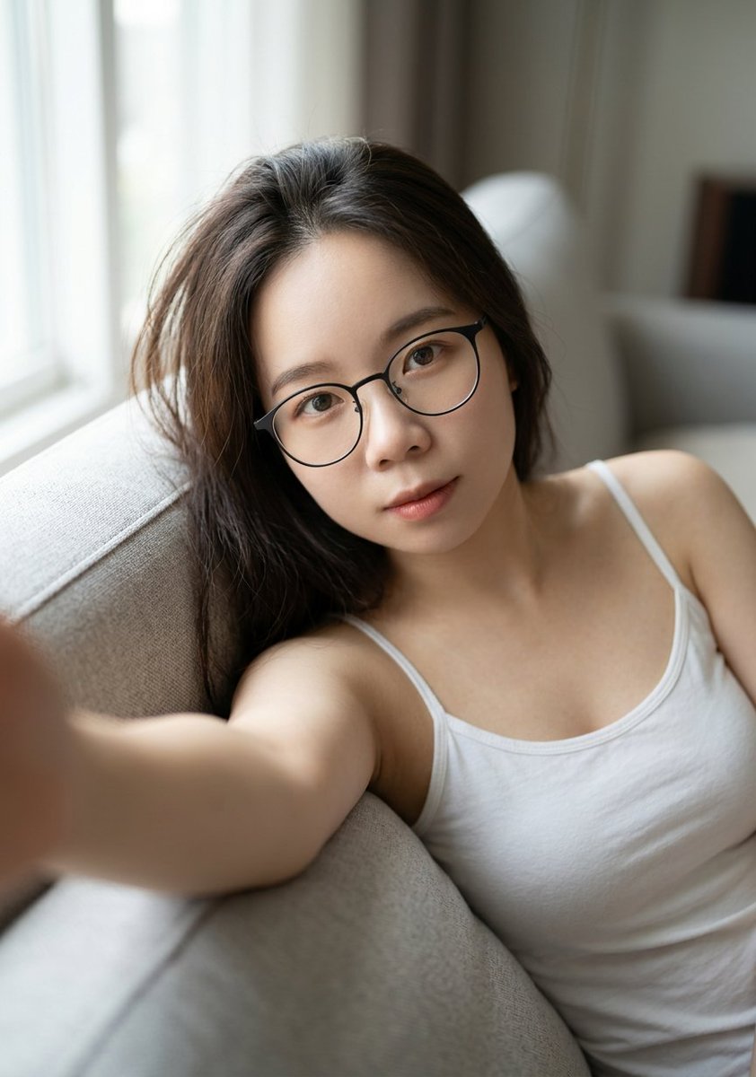 Intimate Portrait of a Woman on a Couch