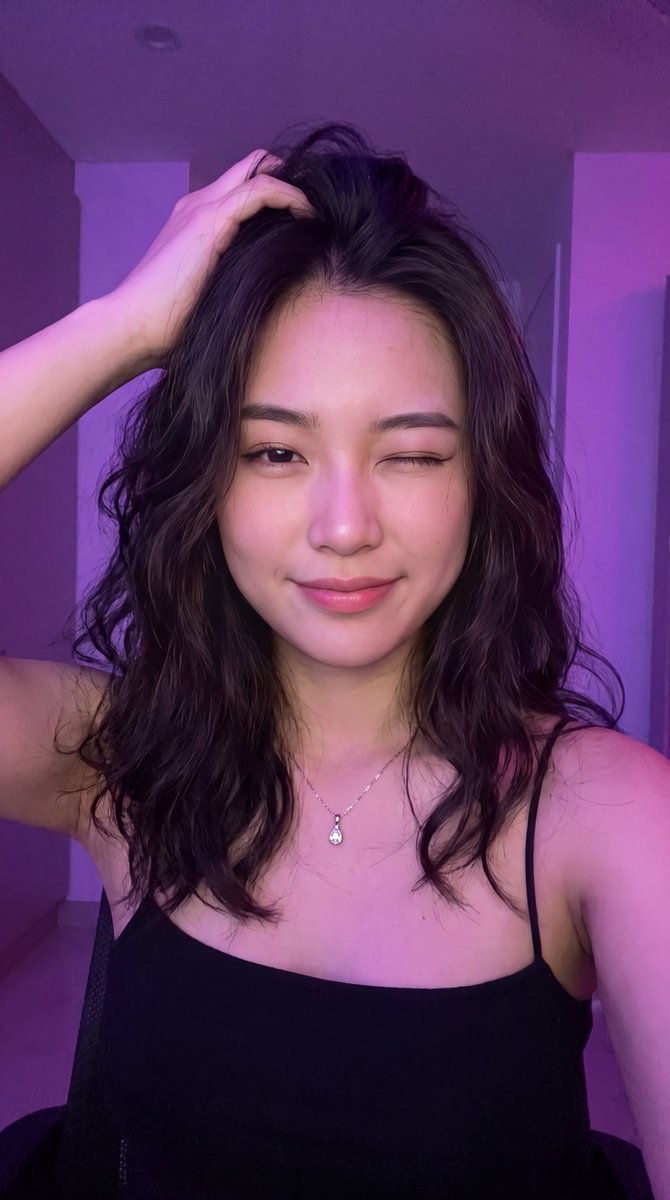 Neon Winking Selfie Portrait