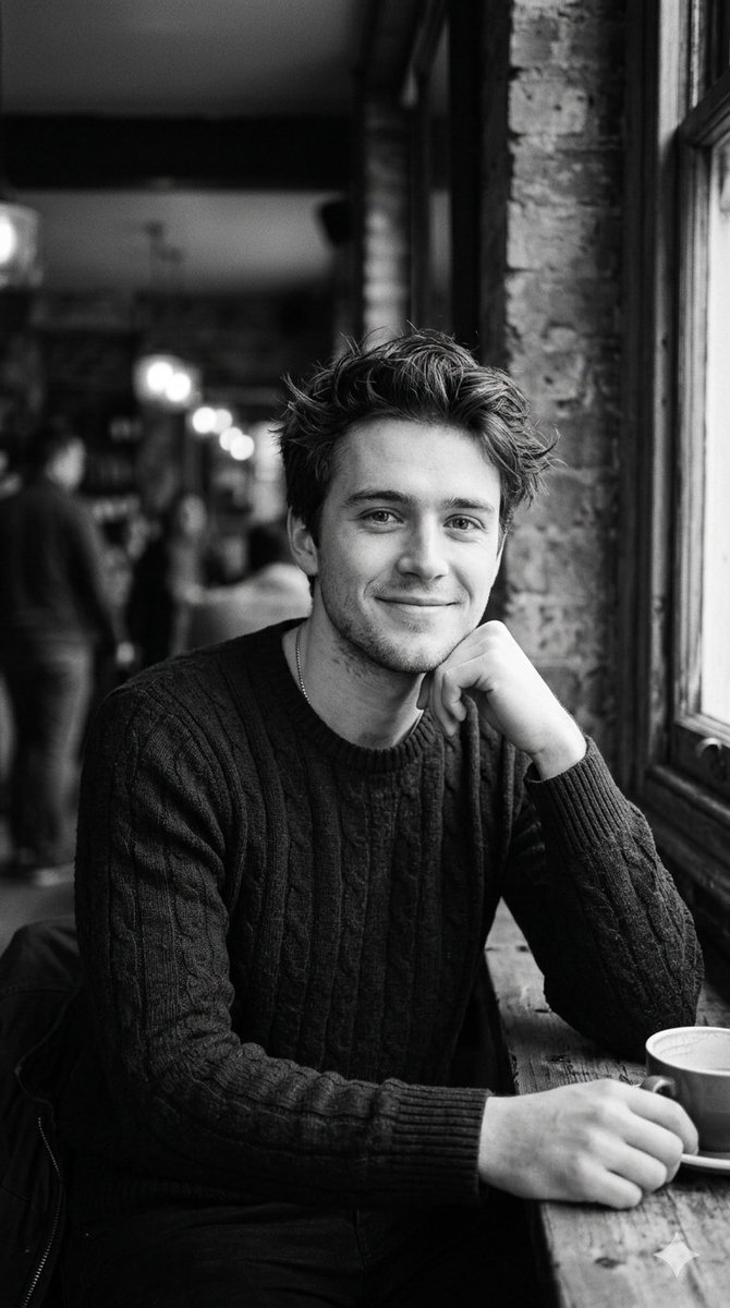 Black and White Cafe Portrait