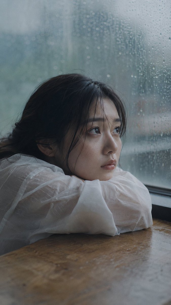 人像胶片雨冷调忧郁