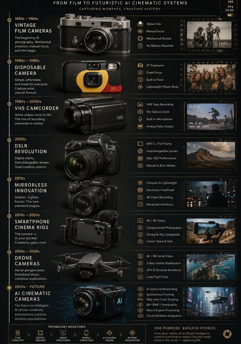 Camera Evolution Timeline Poster