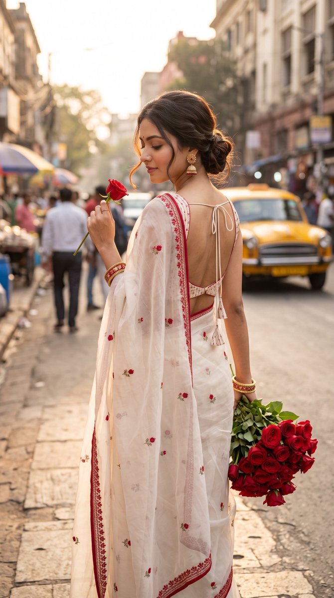 Ultra-Photorealistic Indian Woman with Roses