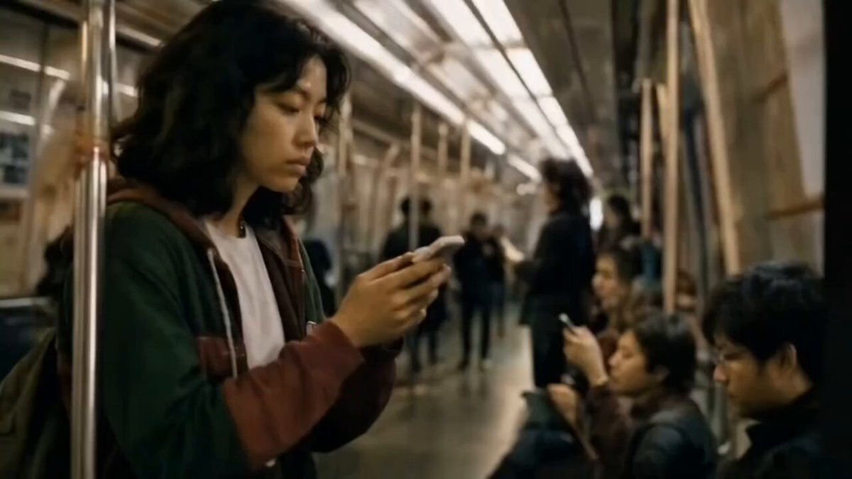 Realistic Subway Train Crowd Interior