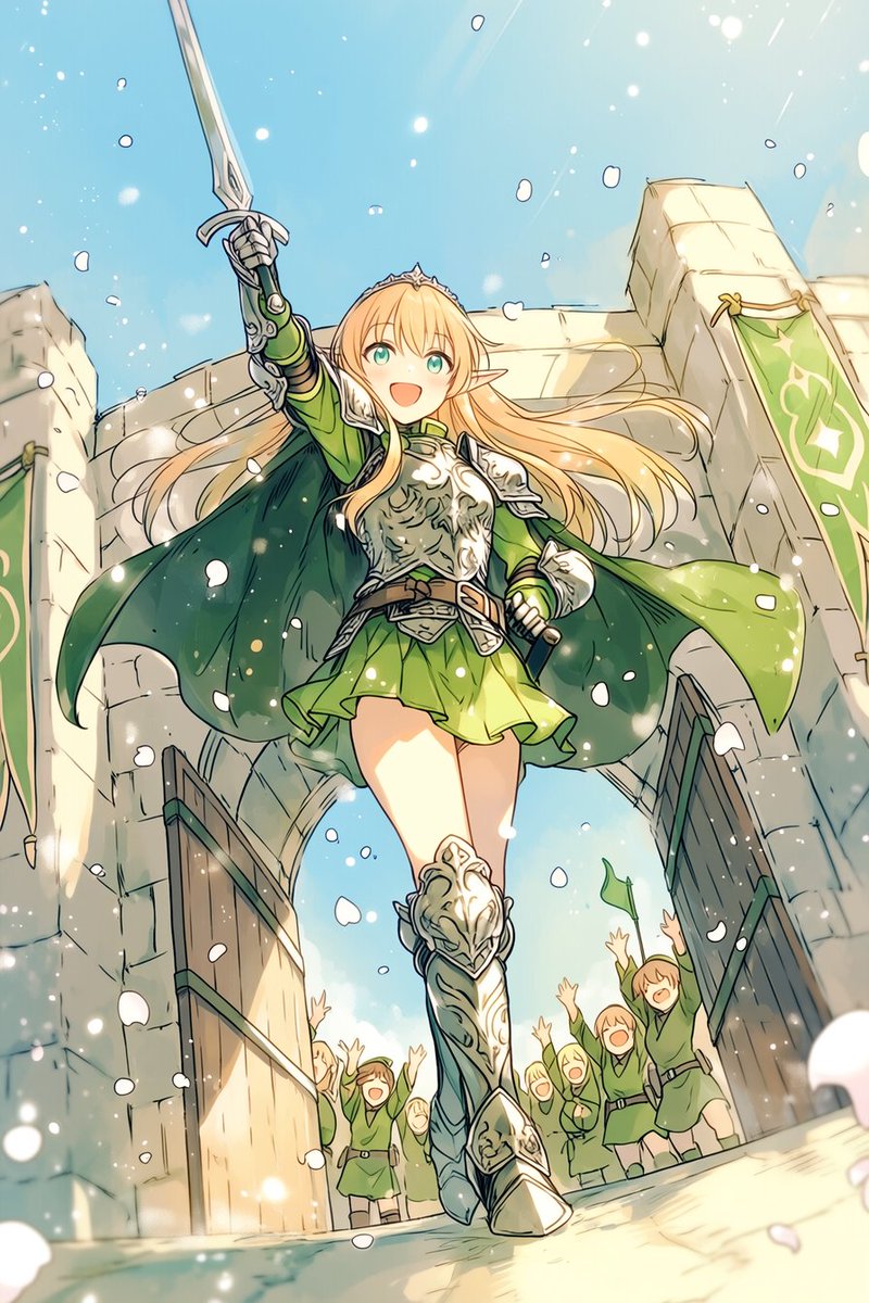 少女动漫插画城堡温暖