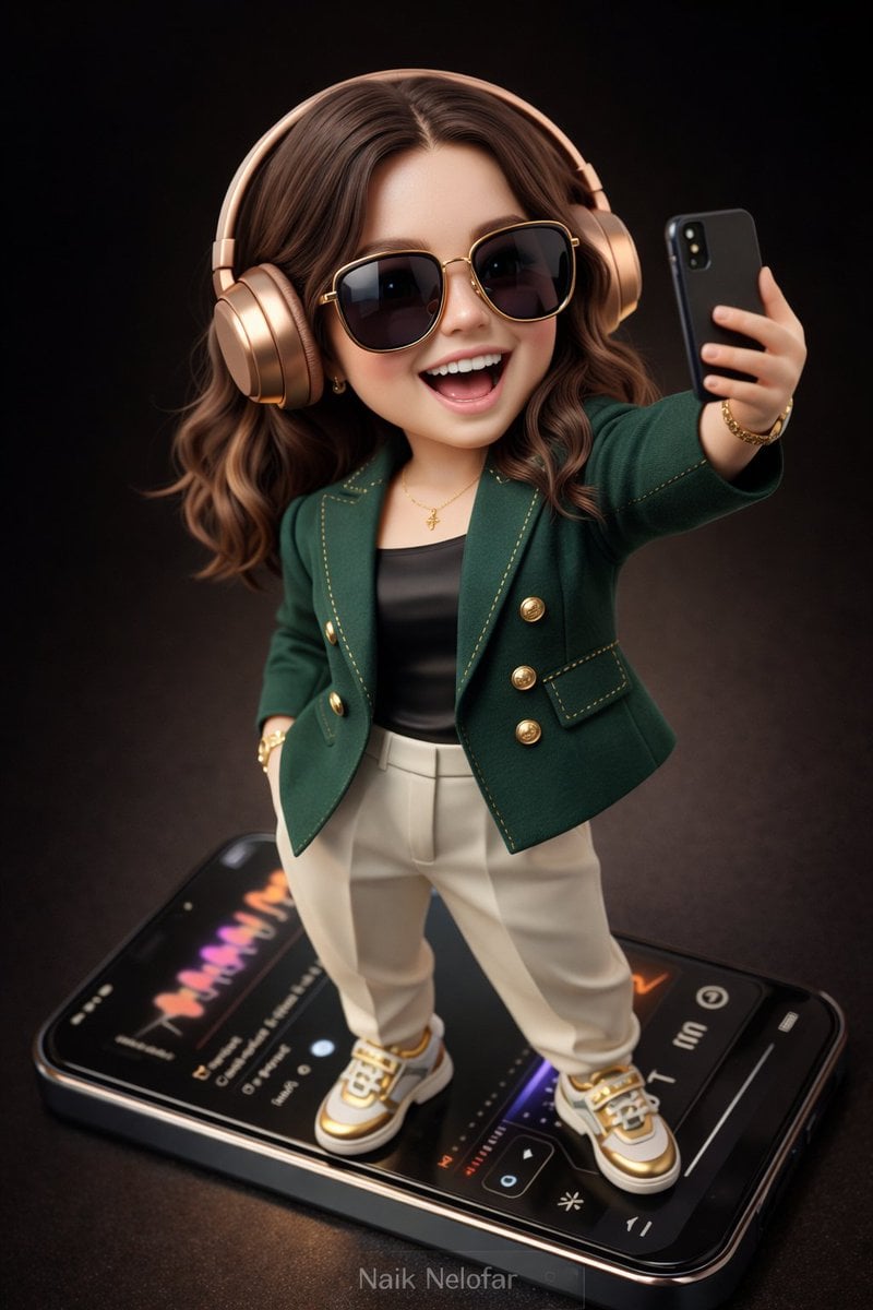 High-detail 3D semi-realistic chibi character with slightly