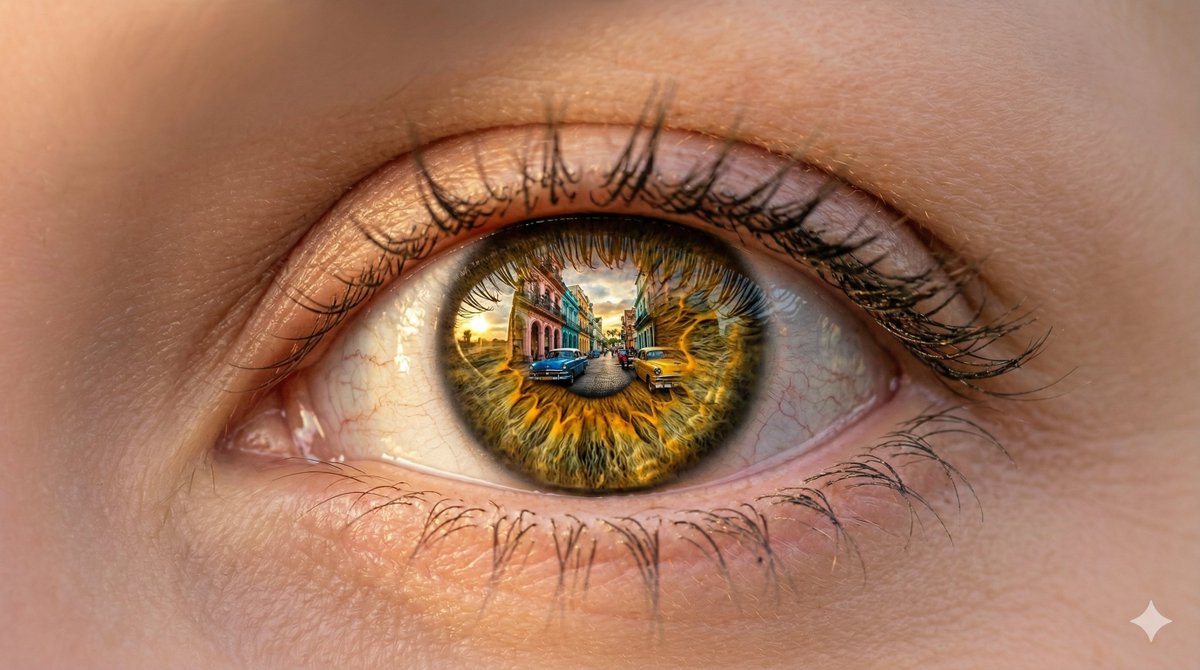 Macro Eye Portrait with Havana Reflection
