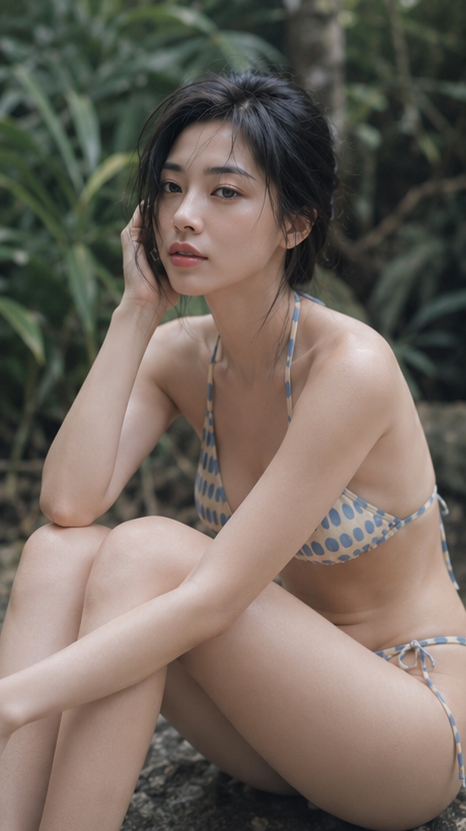 女性胶片极简森林花园