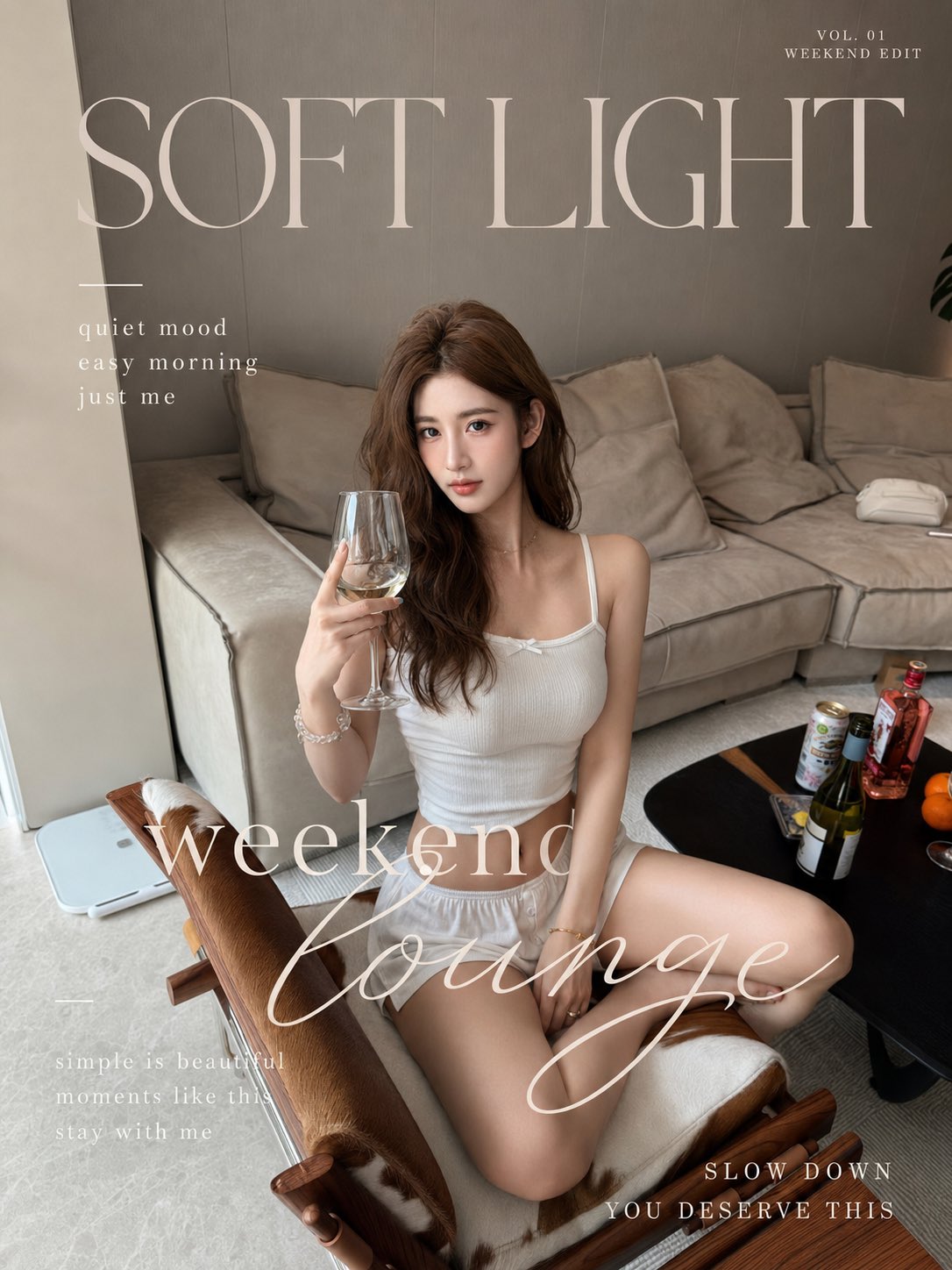 女性极简写实清晨高级