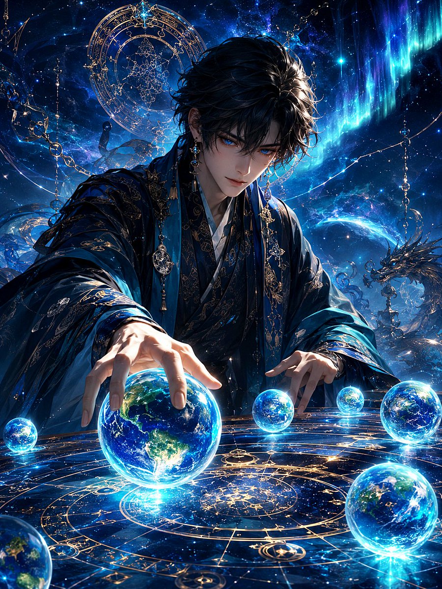 男性动漫插画宇宙暗黑优雅