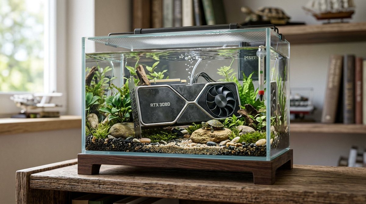 Hyper-Realistic Miniature Turtle Tank Diorama