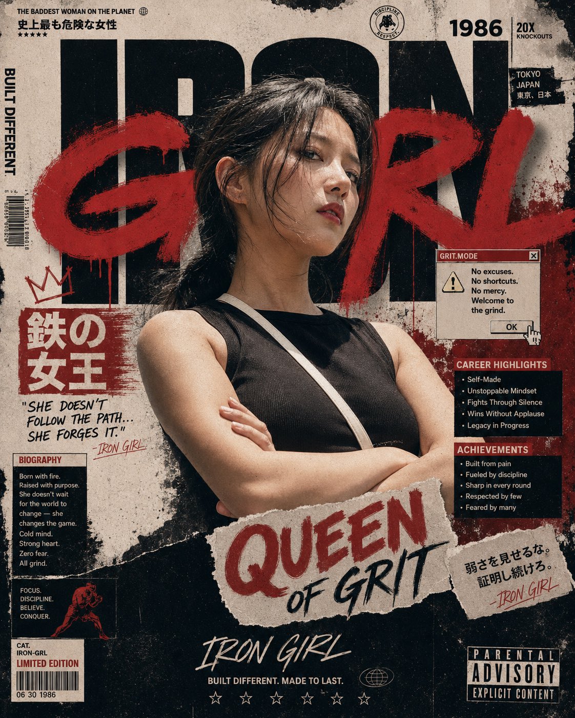 女性海报封面复古冷调
